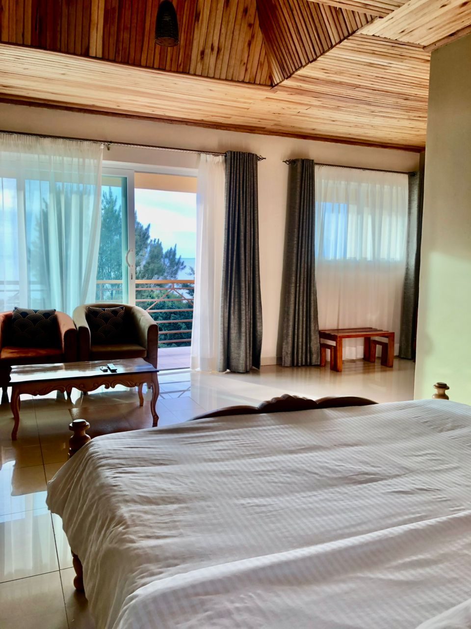 Superior Room balcony lounge and lake-facing windows